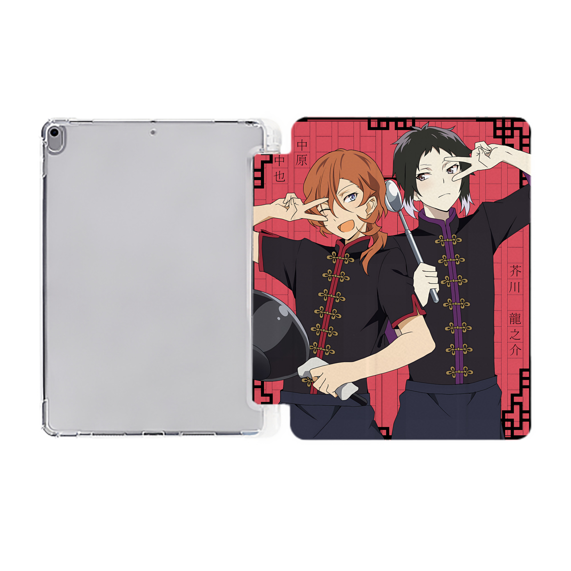 （画像用） 文豪ストレイドッグス Bungo Stray Dogs IPad ケース ペン収納付き 三つ折りスタンド PUレザー×シリコン 対応機種9.5/10.5/10.9インチ